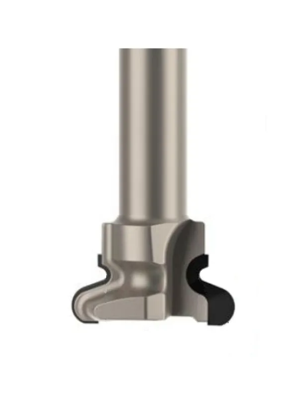 DP Griffmuldenfräser Z2, D=19.05mm, D1=9.5mm, NL=20mm, R=4.76mm, R1=2.4mm, GL=70mm, S=12mm, R